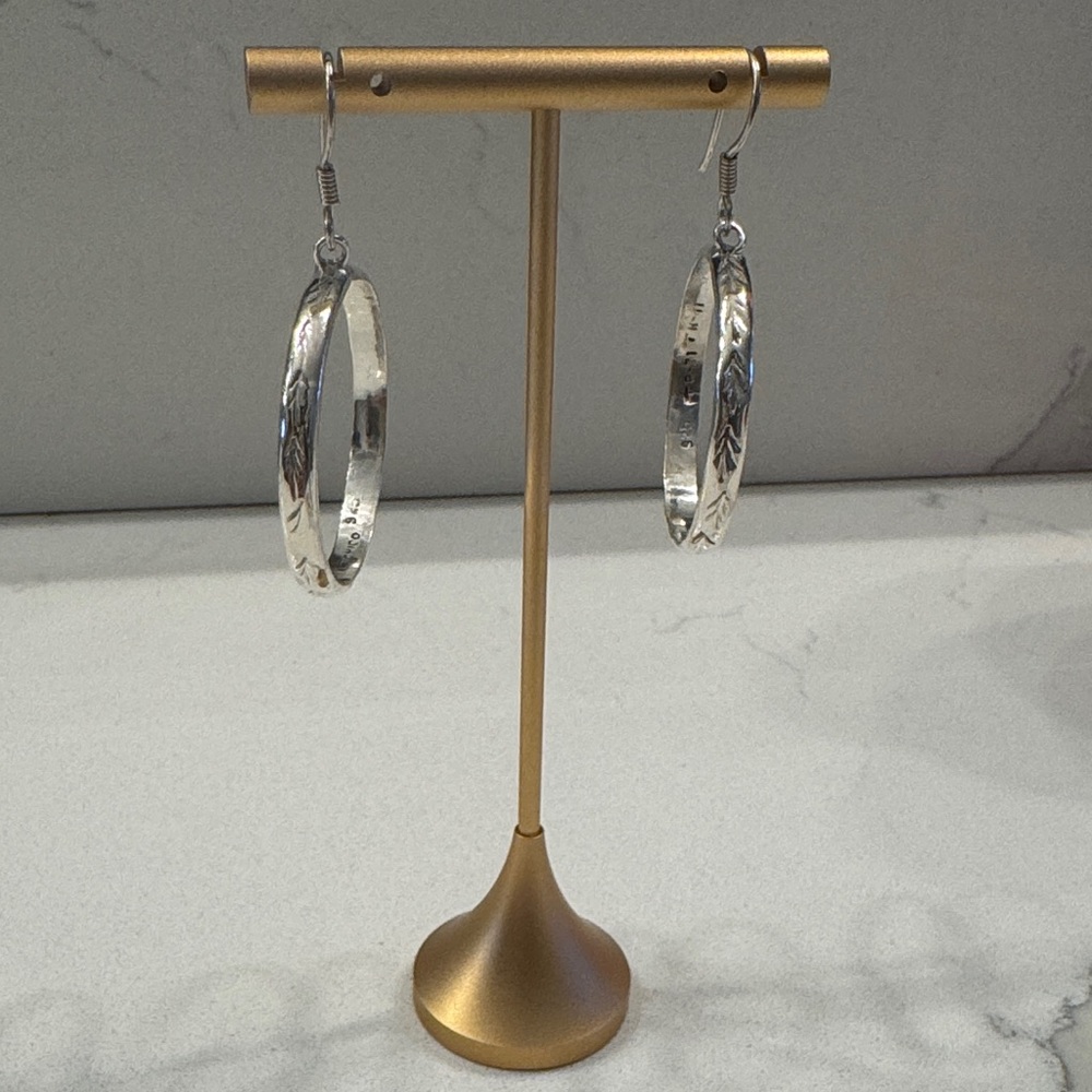 Sterling silver Sexy Wandering Vine Silver Hoop Earrings